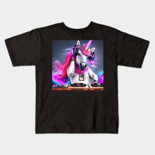 Dj Unicorn Art Kids T-Shirt